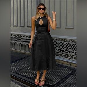 Black drop waist dress